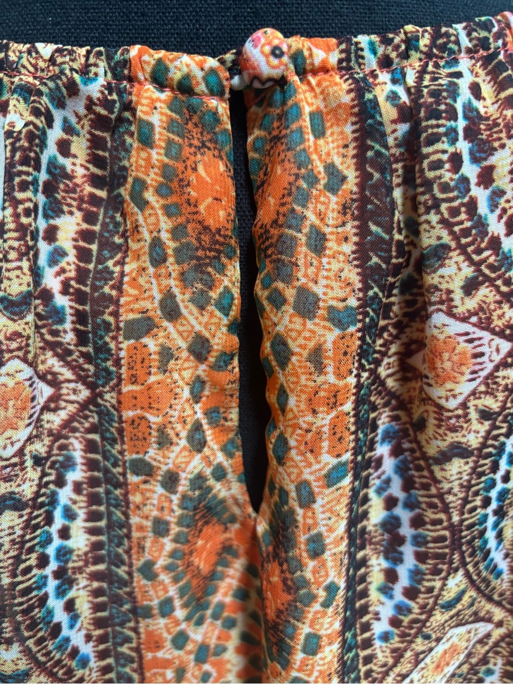 London Times Orange Multi-Print Paisley Halter Midi Dress Boho-Chic Size 8 - Picture 5 of 9